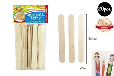 20 Super Jumbo Craft Stick Paddle Pop Sticks DIY School Scrapbooking Ice Cream • $5.50
