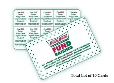 LOT OF 10 *Krispy Kreme Cards - Buy One Get One Dozen FREE - 10 Offers Per Card* • $75