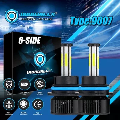 6-sided 9007 LED Headlight Bulbs Hi/Lo Beam Kit For 2001-2022 Nissan Frontier 2x • $25.89