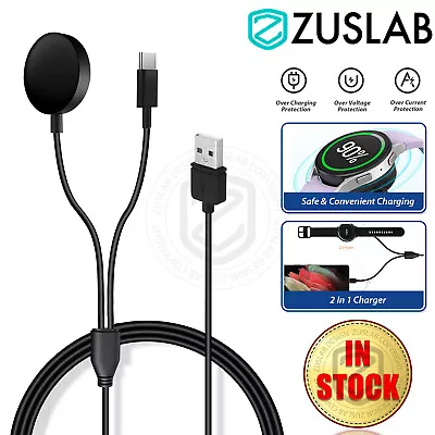 For Samsung Galaxy Watch Series 6 5 4 3 2 Type-c 2 In 1 Charger Charging Cable • $9.95