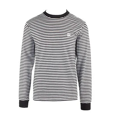 Obey Men's Black White 89 Icon II Striped Crew Neck L/S T-Shirt • $18.90