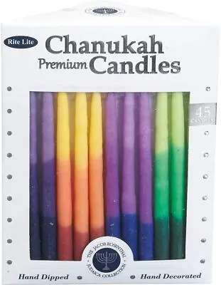 Rite Lite Premium Chanukah Menorah Candles 45 Pack Tri-Color New • $9.77