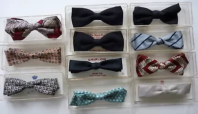 LOT OF 11 Vintage Retro Clip On Bow Ties Ormond Arrow Royal Best Clip With Cases • $49.95