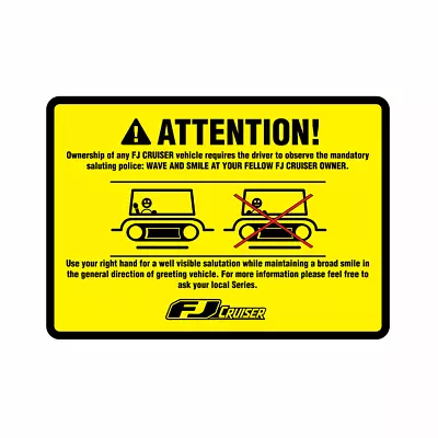 Attention Sticker For FJ Cruiser • $7.15