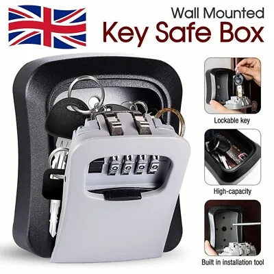 £9.64 • Buy Wall Mounted Key Safe - 4 Digits Combination Key Safe Outdoor Key Lock Box UK