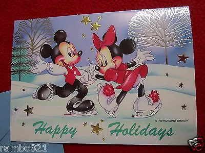 Retro Vintage 1999 Disney Christmas Card Disneyana Mickey Mouse Minnie Invite • $13.80