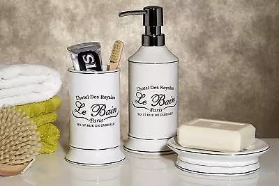 Le Bain Ceramic White Bathroom Accessories Basin Storage Containers Set  • £7.49