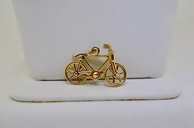 Vintage 14K Yellow Gold Bicycle With Functional Wheels Collectible Charm Pendant • $165