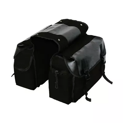 Motorcycle Saddle Bag Motor Side Tool Bag Panniers Travel Storage Canvas+Leather • $27.31