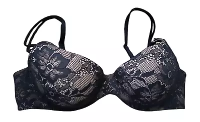 Victoria's Secret Bra Women's 34C Angels Secret Embrace Black Lace Underwire • $19.97