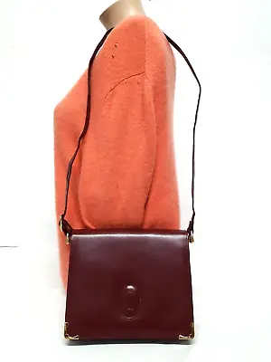 Vintage Cartier Paris Bordeaux Leather Shoulder Bag • $150