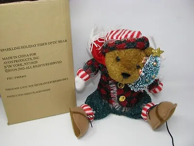 Avon Sparkling Holiday Fiber Optic Christmas Bear Electric 2003 16  • $17.14