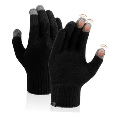  Merino Wool Gloves For Men & Women Touch Screen Warm Gloves X-Large Black • $33.65