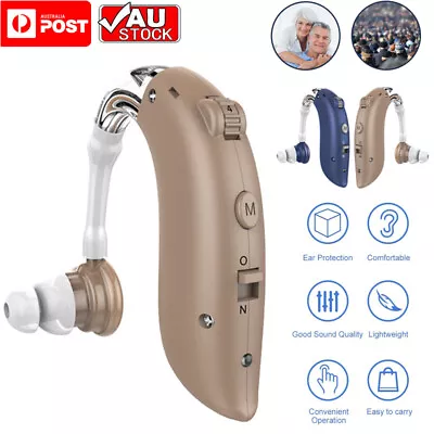 Rechargeable Digital Hearing Aid Severe Loss BTE Ear Aid HIGH-POWER Tool Kits • $34.99