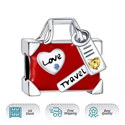 Authentic S925 Love Travel Red Suitecase Charm Women Moment Bracelet Charms • $17.98