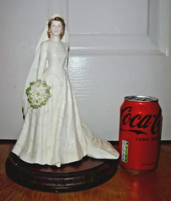 Coalport Brides Figurine ~ The Queen ~ Ltd. Ed ~ Wooden Plinth ~ Excellent • £65