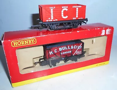 Boxed Hornby 00 Gauge R.6303 M C Bull End Tipping Wagon & ICI Open Mineral Wagon • £5