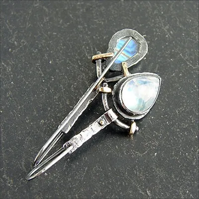 Fashion 925 Silver Dangle Drop Earrings Hook Women Moonstone Jewelry Ear Gifts • $2