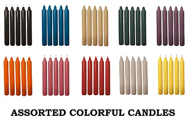Colourful Dinner Candles Cheap Bargain - Many Colours Pack Of 5 / 10 • £5.98