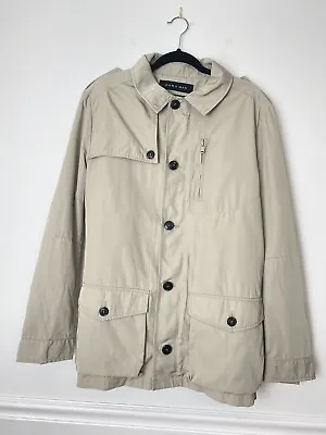 $55 • Buy Zara Men’s XL Jacket Sz Parka Rain Coat Trench Overcoat Tan Beige Jacket LINED