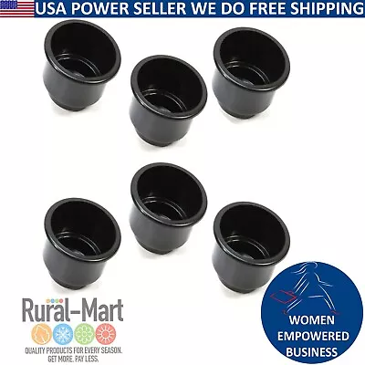 6pk Boat RV Cup Holders Black With Drain Hole 3-5/8  Car Truck Insert • $13.25