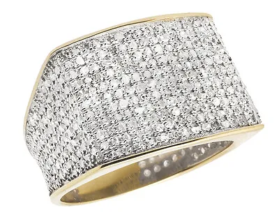 10K Yellow Gold Men's Pave Eternity Genuine Diamond Pinky Ring Band 0.6 Ct Sz-7 • $799.99