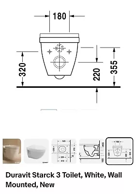 Duravit Starck 3 Wall Hung Toilet. New • £80