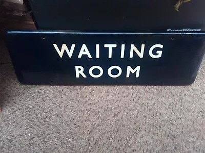 Blue Waiting Room Enamel Railway Sign • £55