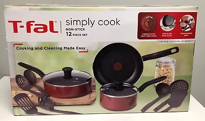 T-fal 12pc Nonstick Aluminum Cookware Set • $60