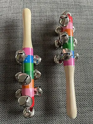 2 X Toy Hand Shake Sound Bell Rattles Toys Christmas Musical Game Instruments • £1.95