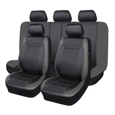 $84.99 • Buy Car Seat Covers Leather Waterproof Durable Universal Set Rear Split Fit Airbag