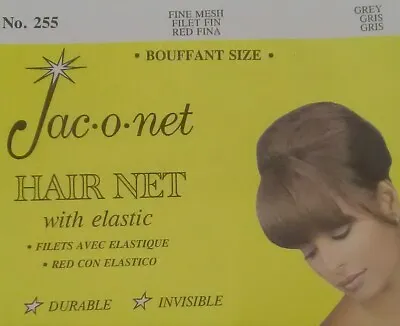 Jac-O-Net Bouffant Invisible Retro Very Thin Fine Hair Net Grey • $7.99