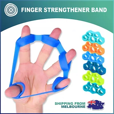 Finger Strengthener Band Trainer Grip Tension Exerciser Hand Fitness Resistance • $5.15