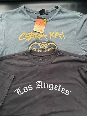 MENS T Shirt Los Angeles + Cobra Kai UK Size 2XL Both T.Shirts • £12