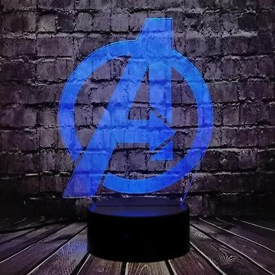 Avengers Logo Illusion LED Lamp 3D Light Experience - 7 Colors Options • $18.49