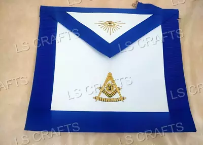 Masonic Regalia Blue Lodge Past Master Apron With Gold Metallic Threads • $49