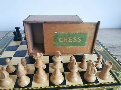 £92 • Buy Vintage Chess Set Jaques & Son In A Wooden Box