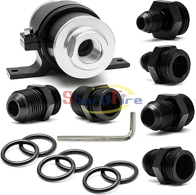 100 Micron  Cleanable Inline Fuel Filter Bracket For 6AN 8AN 10AN 50mm Adapter • $30.47