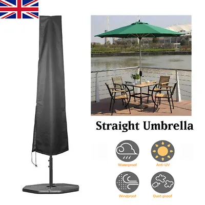 Large Heavy Duty Garden Parasol Cover Patio Umbrella Waterproof 1.9 X 0.3m Black • £7.43