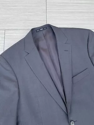 Hugo Boss Men's 100% Virgin Wool Sport Coat Blazer Gray Sz 42L Jacket Made InUSA • $34.99