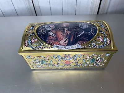 Vintage E. Otto Schmidt Gold Tin Box Albrecht Surer Floral Antique • $37.04