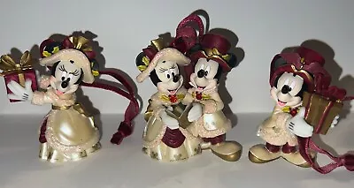 Disney Parks Set Of 3 Victorian Minnie Mickey Mouse Christmas Tree Ornament • $30