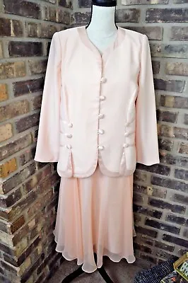  Moshita Night Studio Women's Size 14 Peach 2 Piece Suit Wedding Evening BG • $56