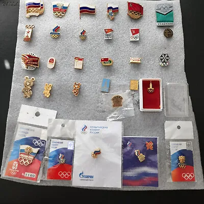 $350 • Buy Rare Lot Of 30 Pins Olympic Team Russia NOC Pins Badges