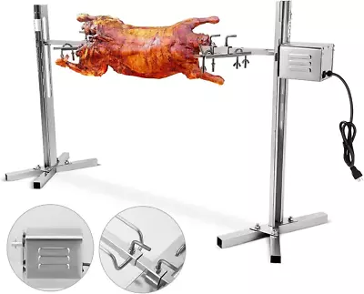 Electric Rotisserie Kit Camping Spit Grill Roaster For Lamb Hog Pig Height Adj • $207.99