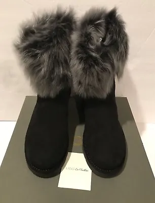 Ugg Lora Collection Black Grey Grey Sheepskin Short Classic Made In Italy Sz 7 • $259.98