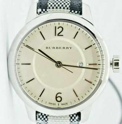 $395 • Buy Burberry Horseferry Check Sapphire Crystal Watch NEW NWT