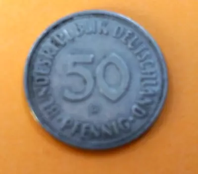 German Coin. 50 Pfennig BundesRepublik Deutschland 1950 - Good Condition • £1.99