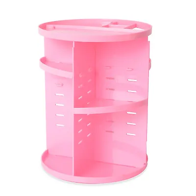 $14.89 • Buy Pink Rotating Makeup Organizer Rotates Adjustable Cosmetics Storage 360 Degrees