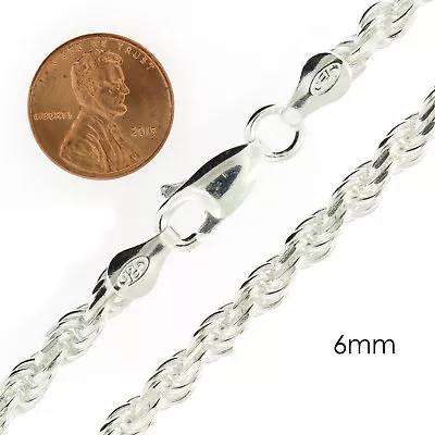 Real Solid Sterling Silver Diamond Cut Rope Chain Mens Boys Bracelet Or Necklace • $184.99